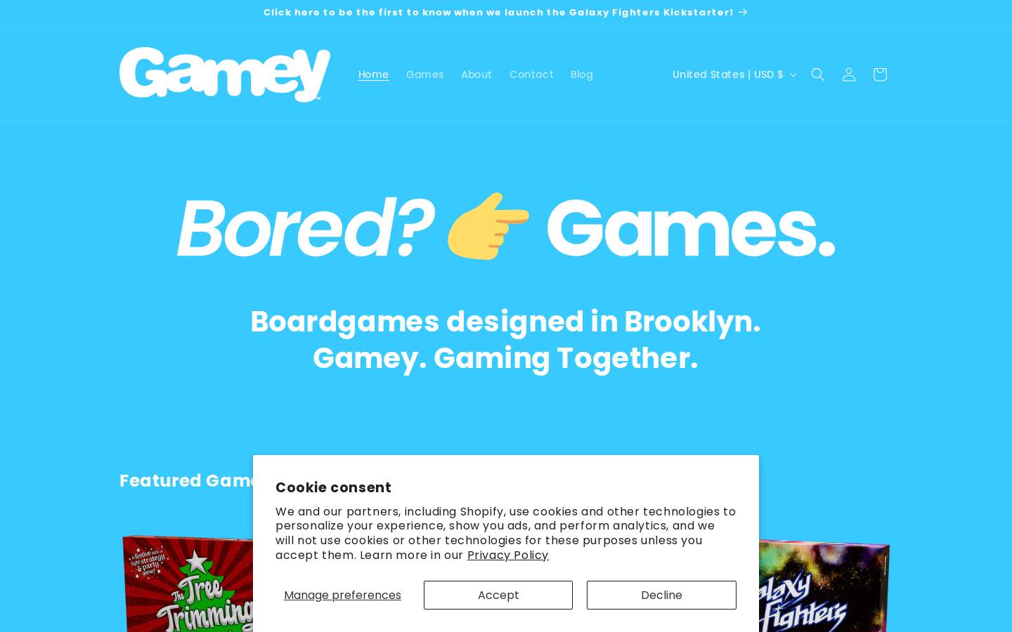 gamey.fun homepage screenshot