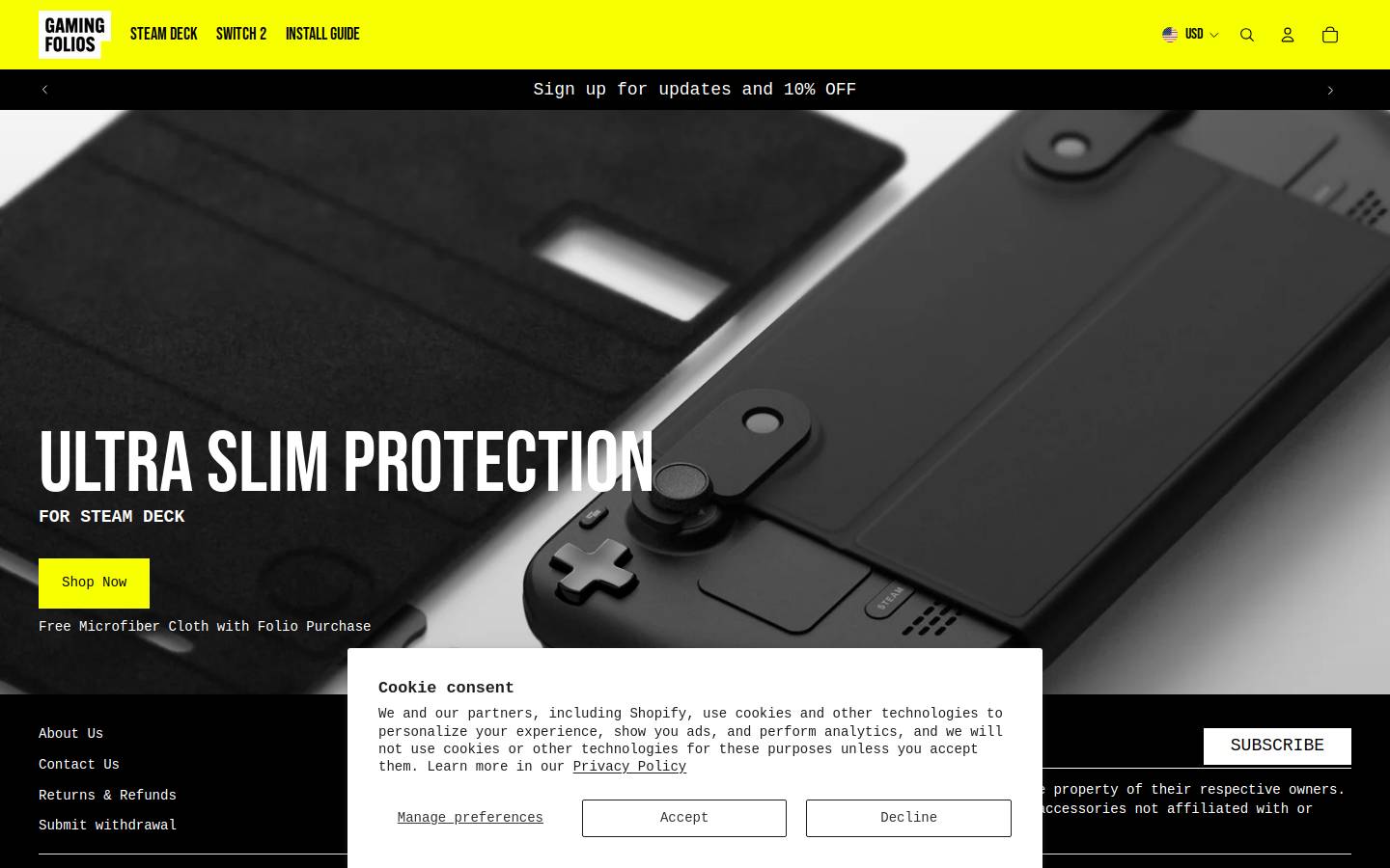 gamingfolios.com homepage screenshot