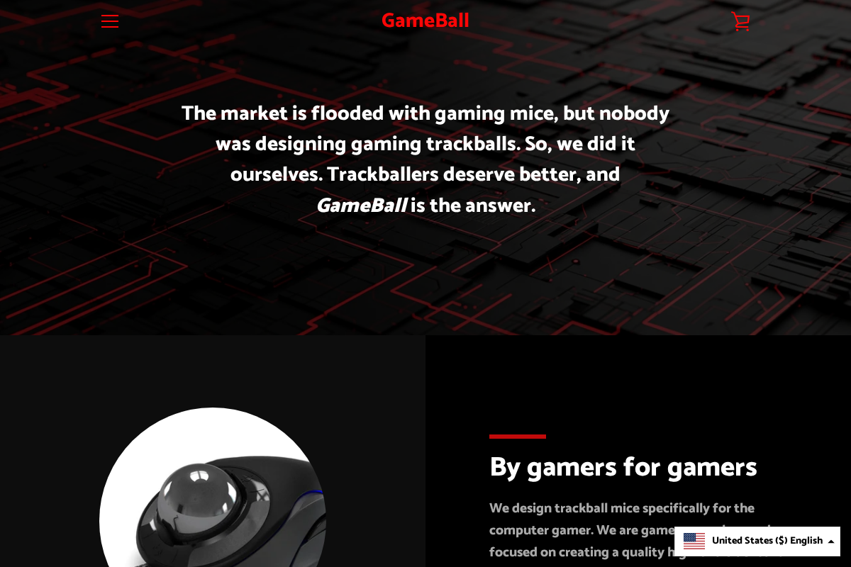 GameBall homepage screenshot