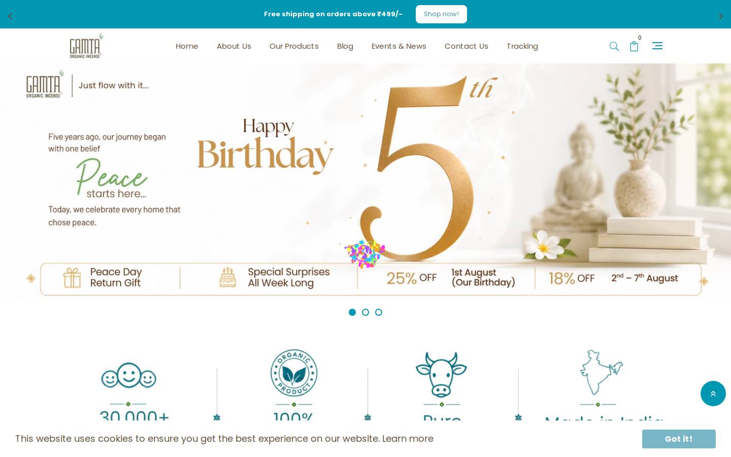 gamtaorganic.com homepage screenshot