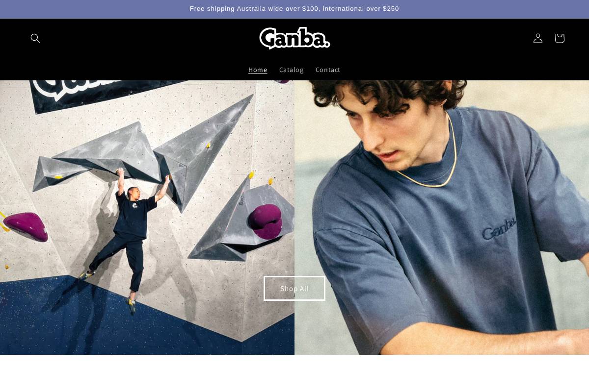 ganba.store homepage screenshot