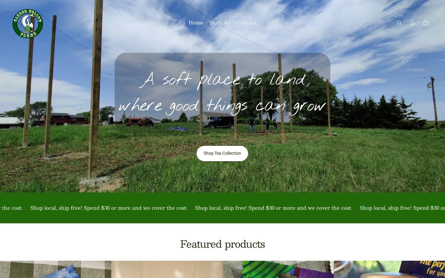 ganderhollowfarms.com homepage screenshot