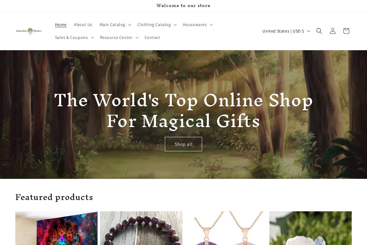 ganeshasmarket.com homepage screenshot