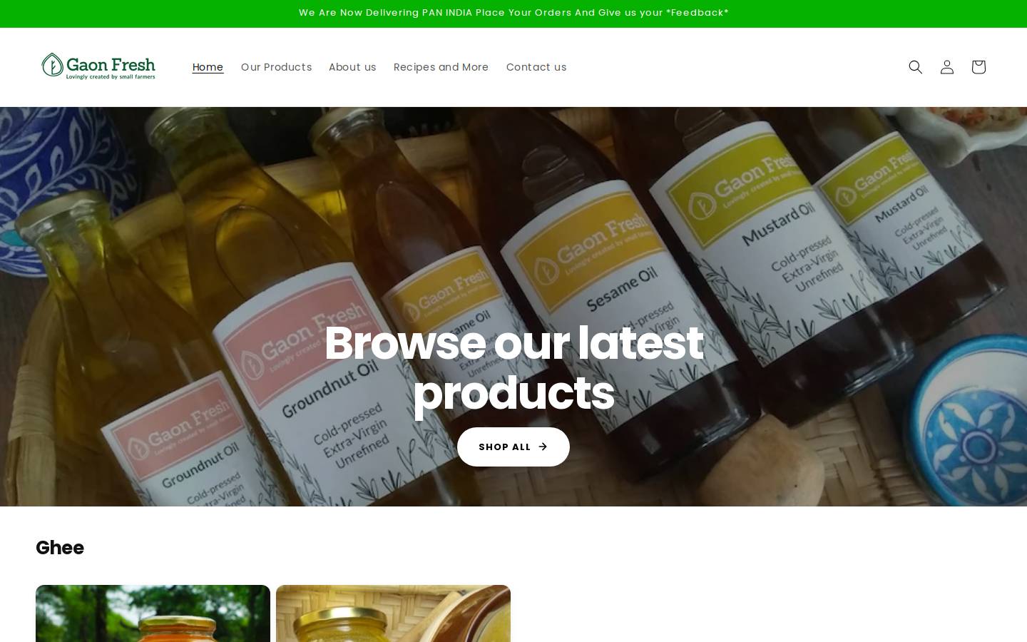 gaonfresh.com homepage screenshot