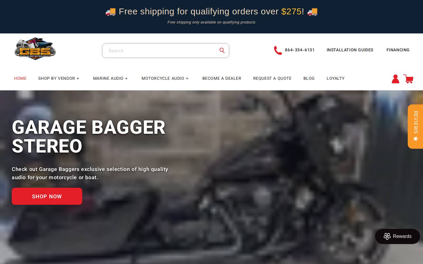 garagebaggerstereo.com homepage screenshot