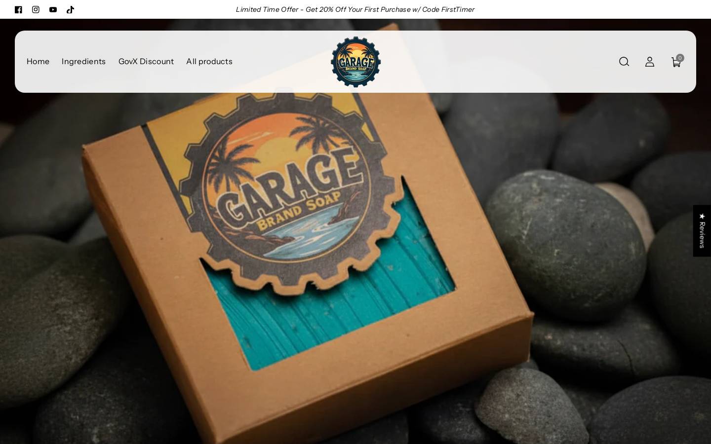 Garage Brand Soap homepage screenshot