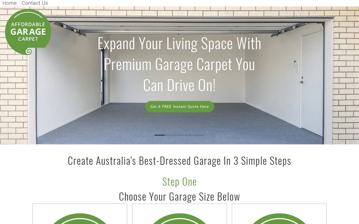 garagecarpet.com.au homepage screenshot