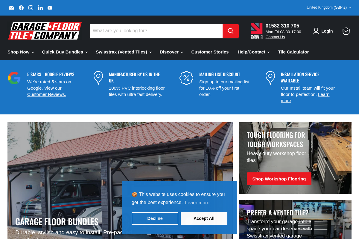 Garagefloortilecompany homepage screenshot