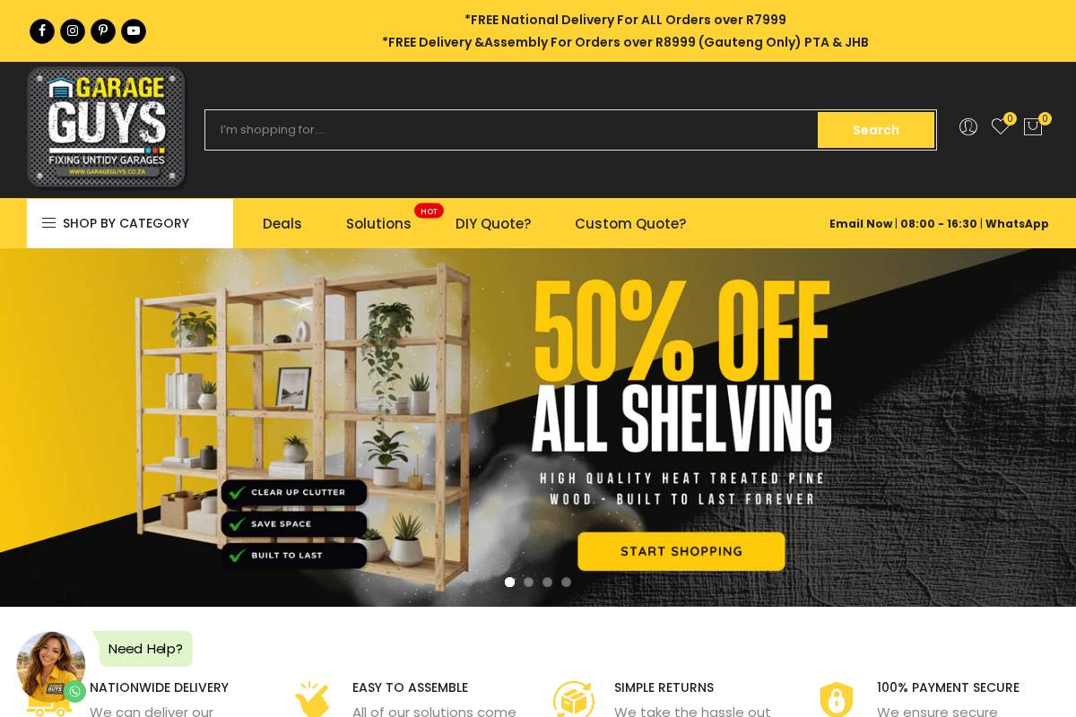 garageguys.co.za homepage screenshot
