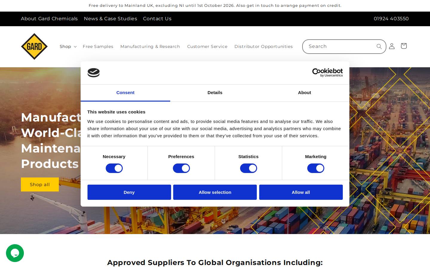gardchemicals.com homepage screenshot