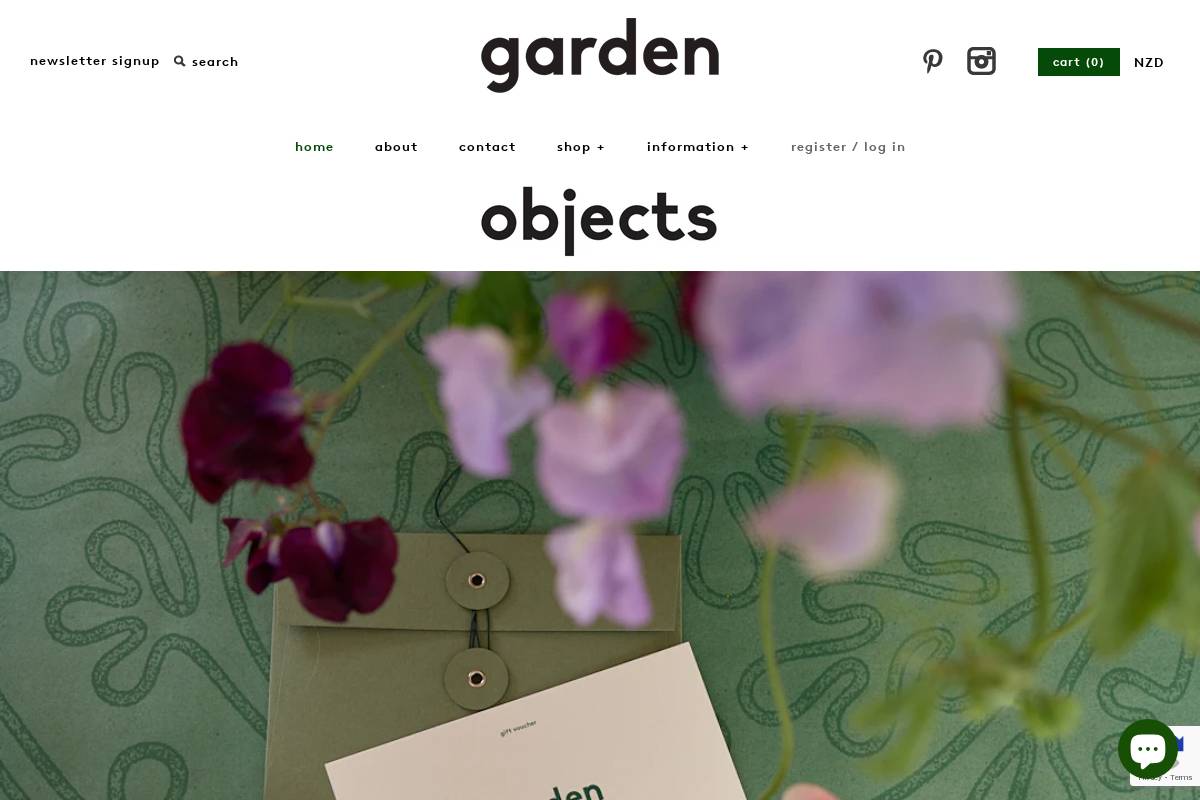 garden-objects.com homepage screenshot