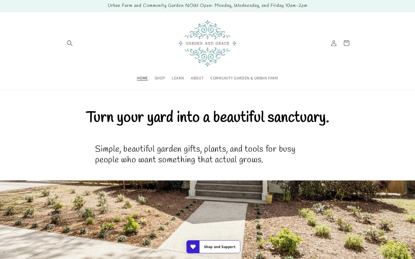 gardenandgrace.shop homepage screenshot