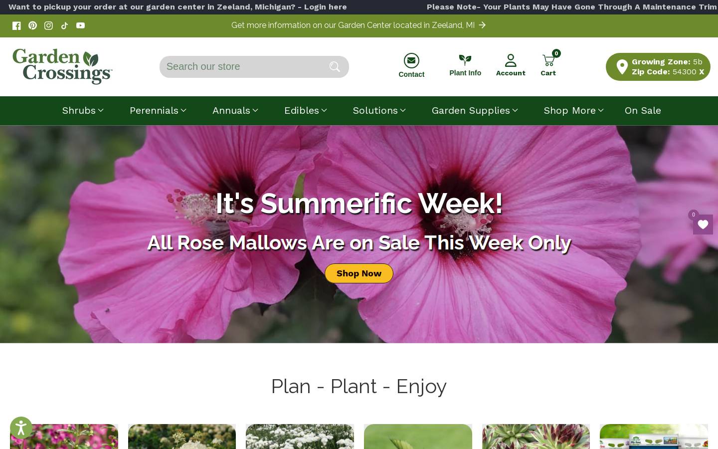 Gardencrossings homepage screenshot