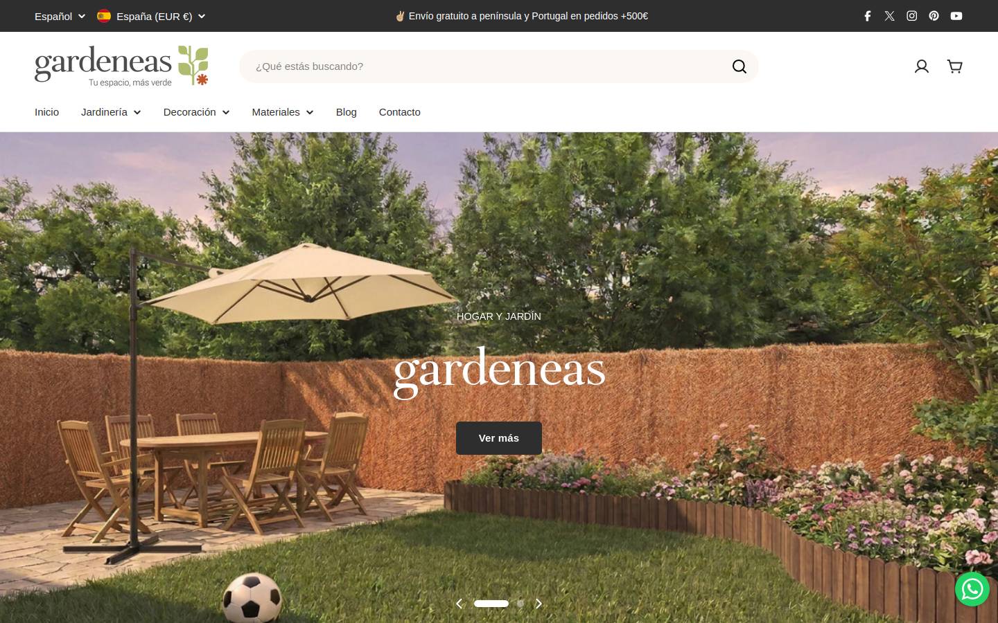 gardeneas.com homepage screenshot