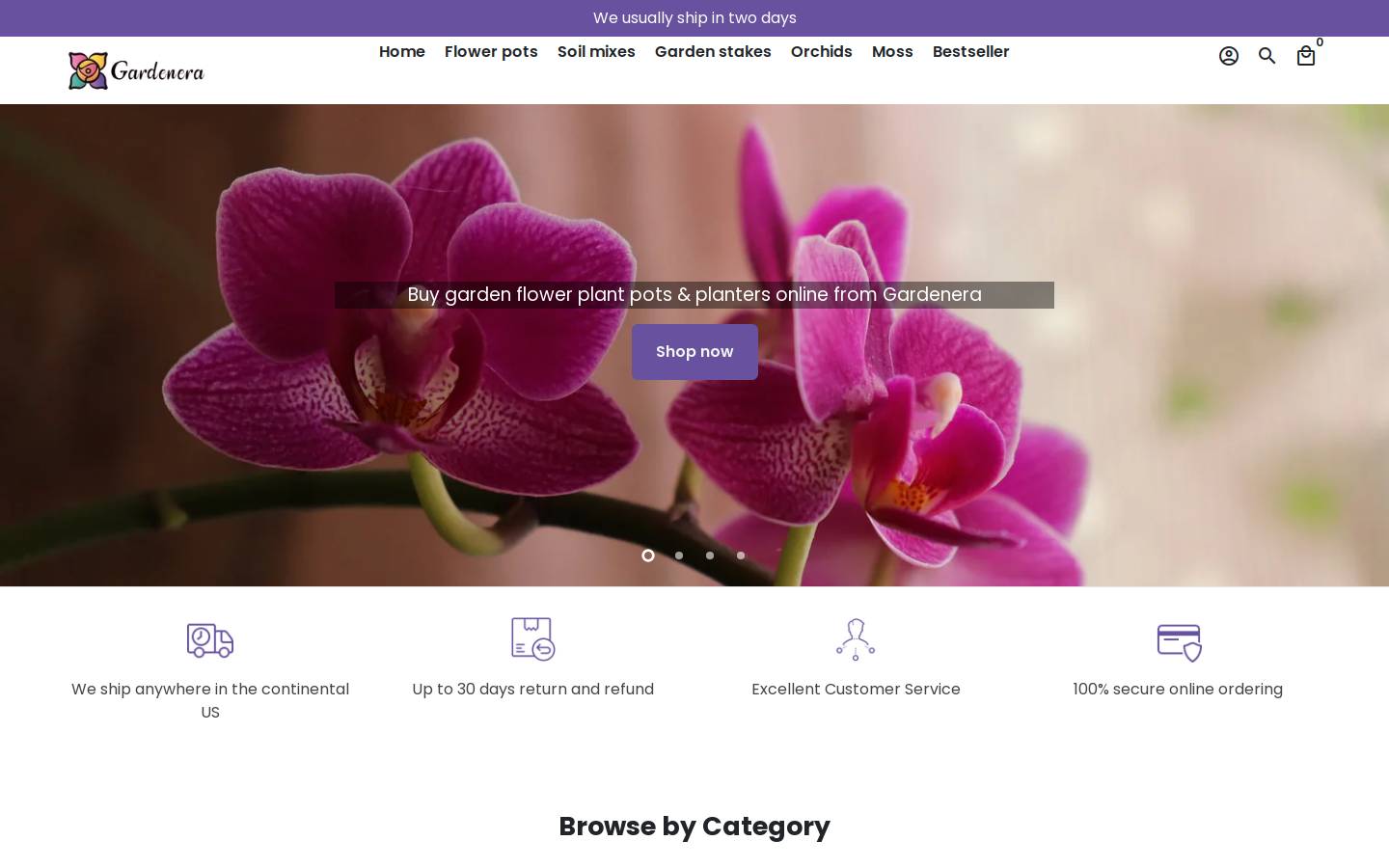 gardenera.com homepage screenshot