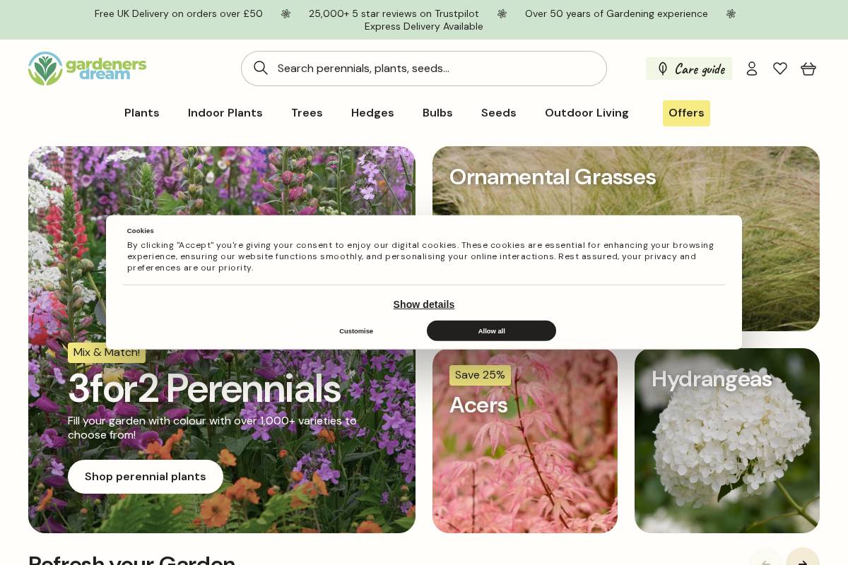 Gardeners Dream homepage screenshot