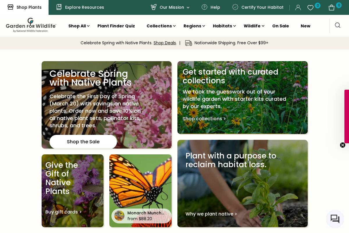 Gardenforwildlife homepage screenshot