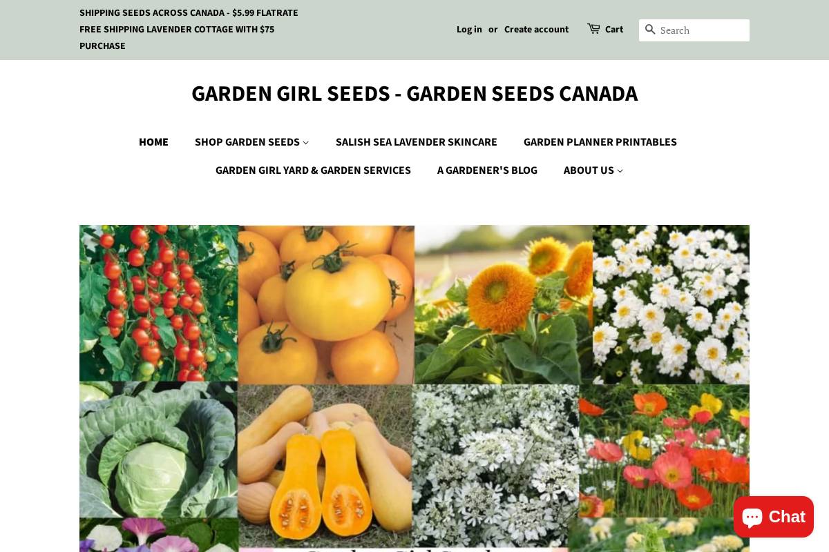 gardengirlseeds.ca homepage screenshot