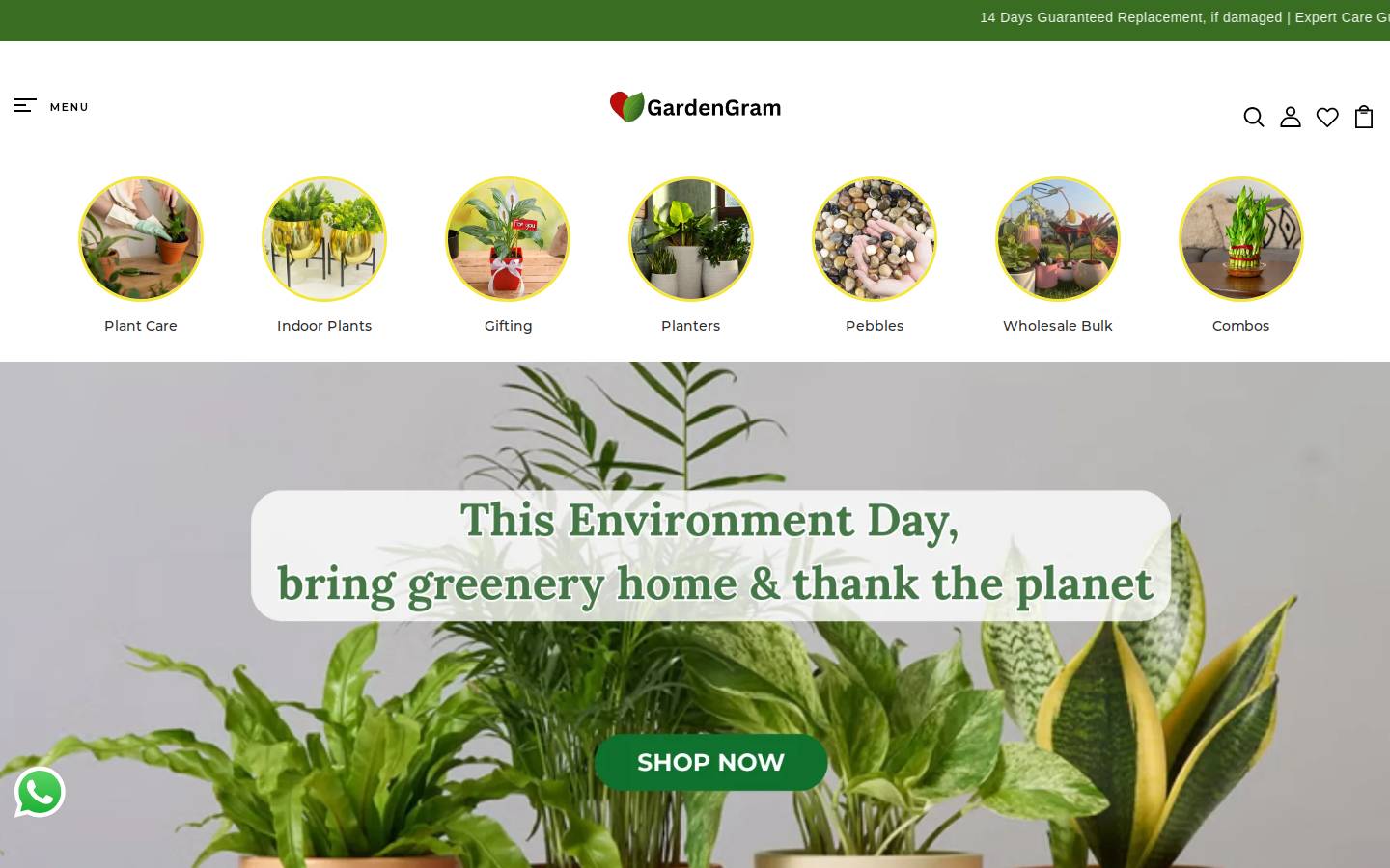 gardengram.in homepage screenshot