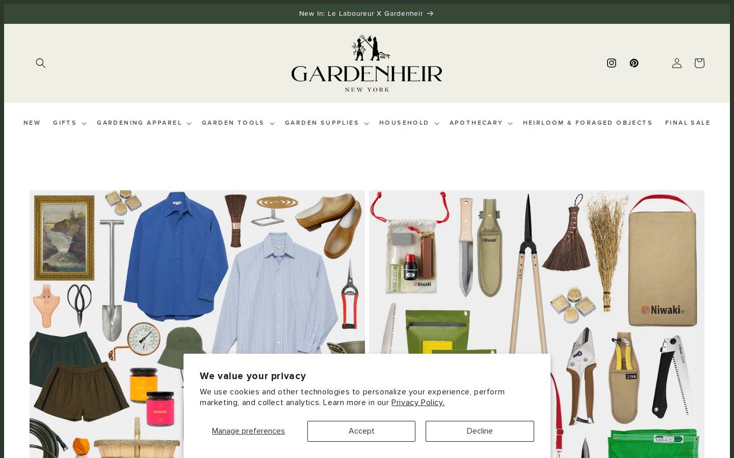 gardenheir.com homepage screenshot