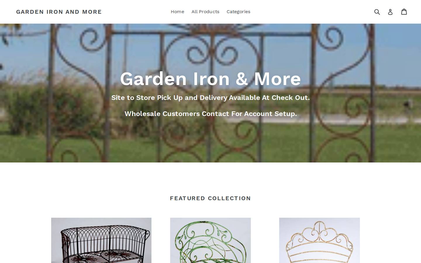 gardenironandmore.com homepage screenshot