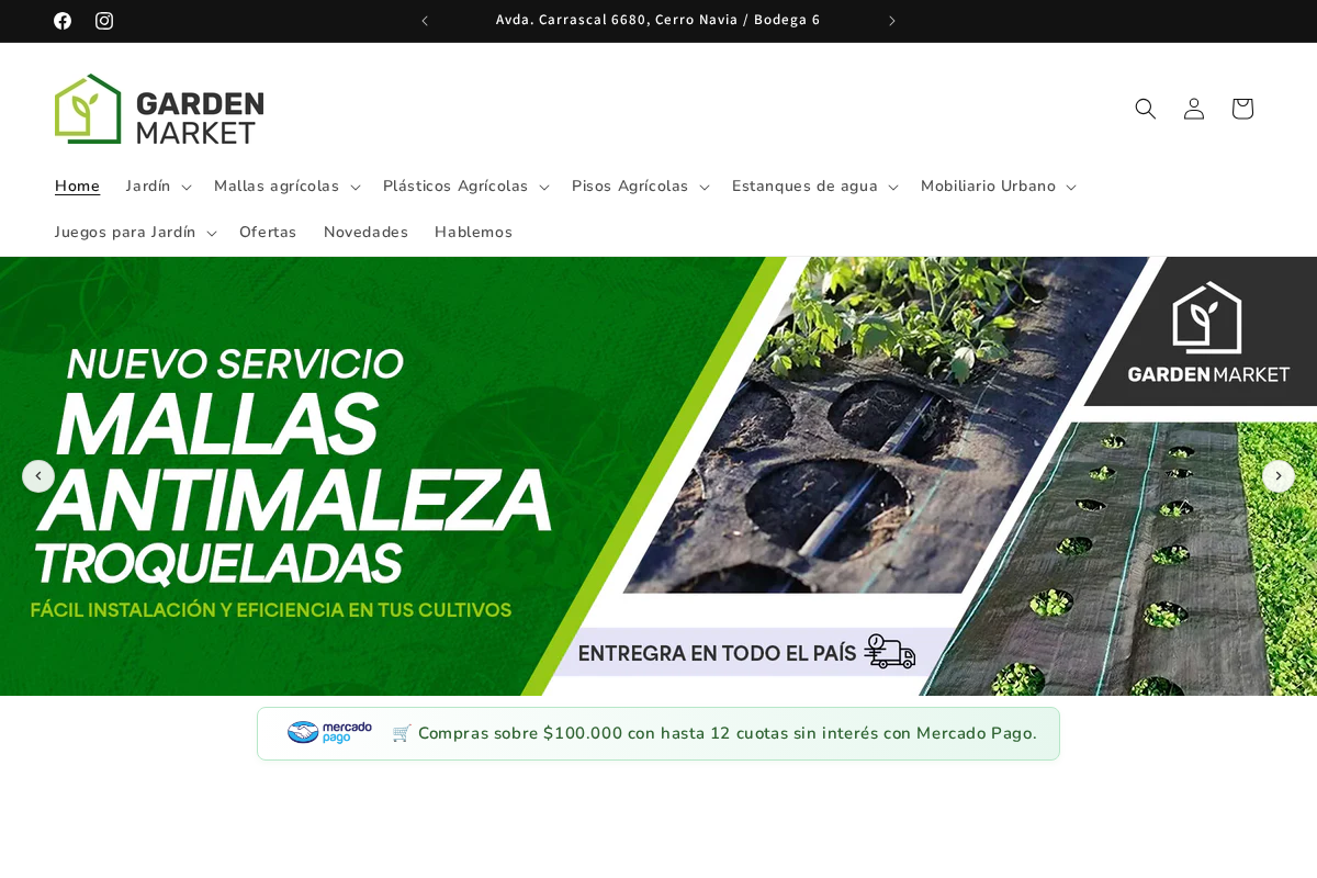 Garden Market homepage screenshot