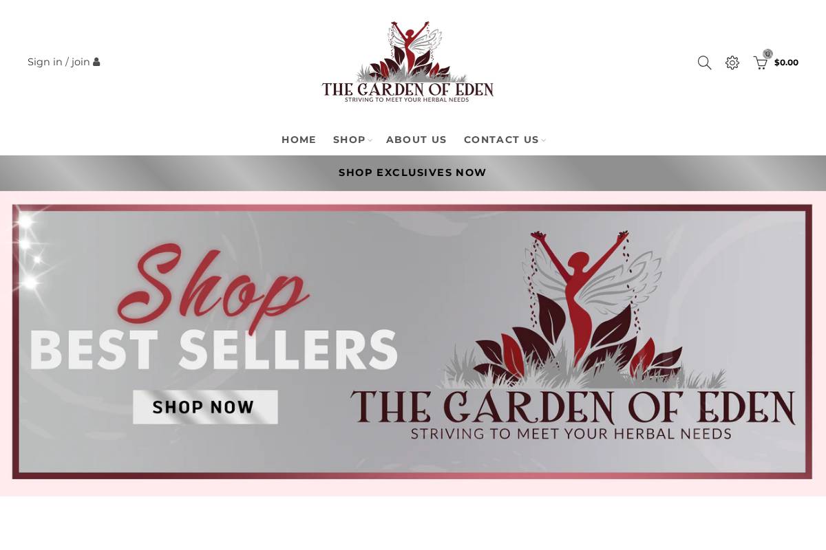 gardenofeden1.com homepage screenshot