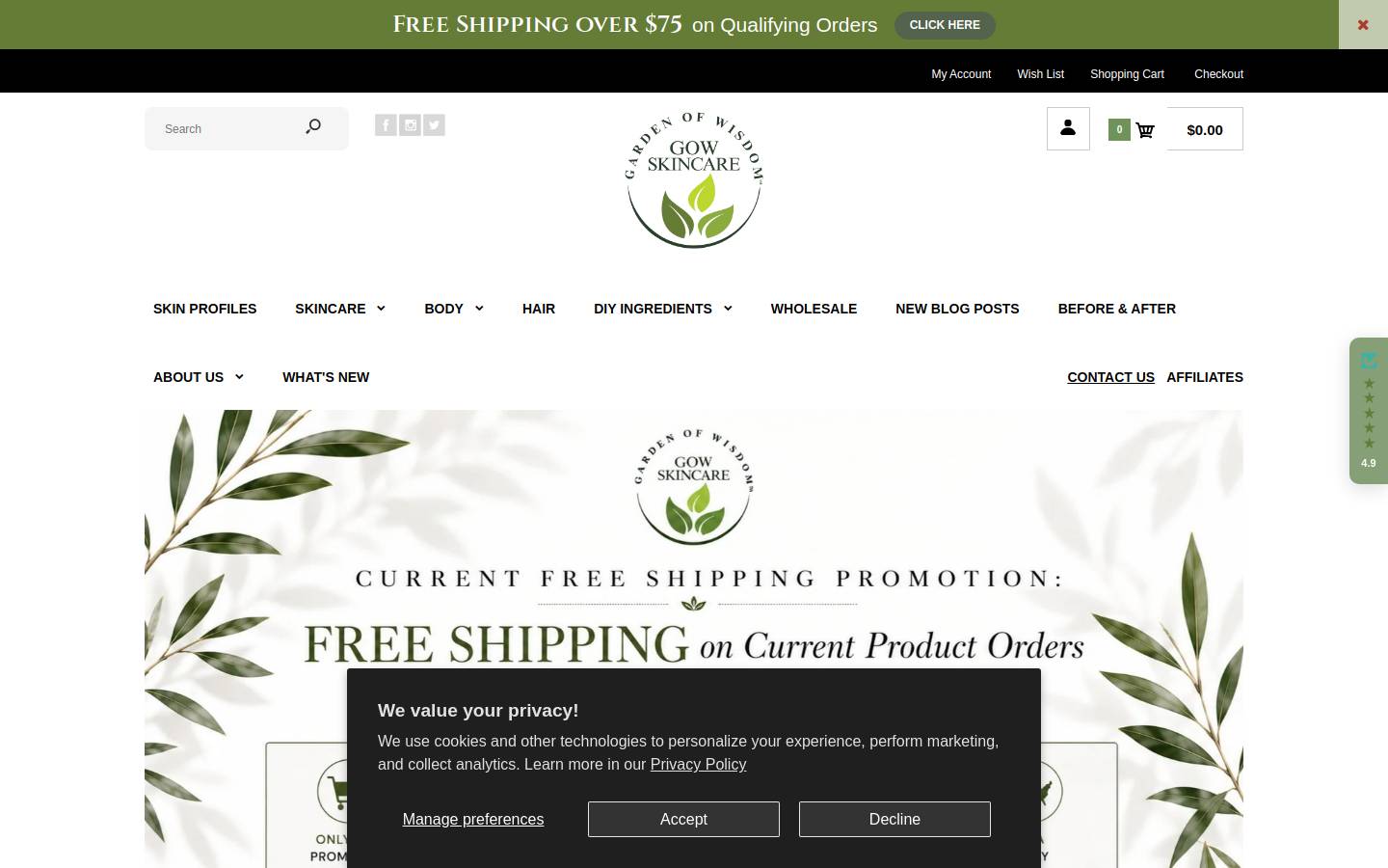Gardenofwisdom.com/home.html homepage screenshot
