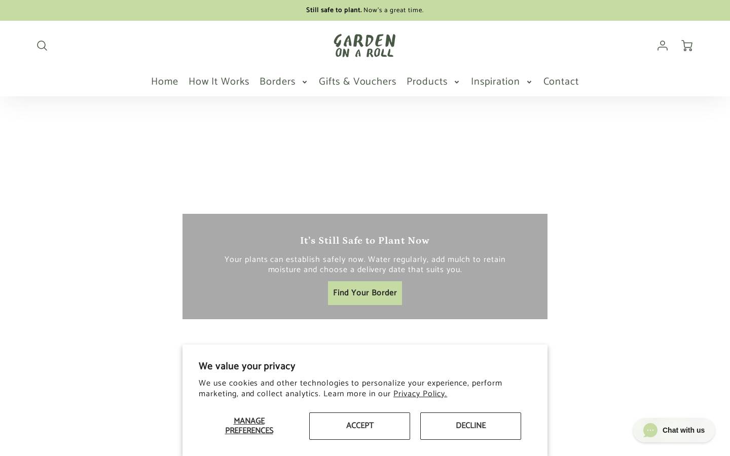 gardenonaroll.com homepage screenshot