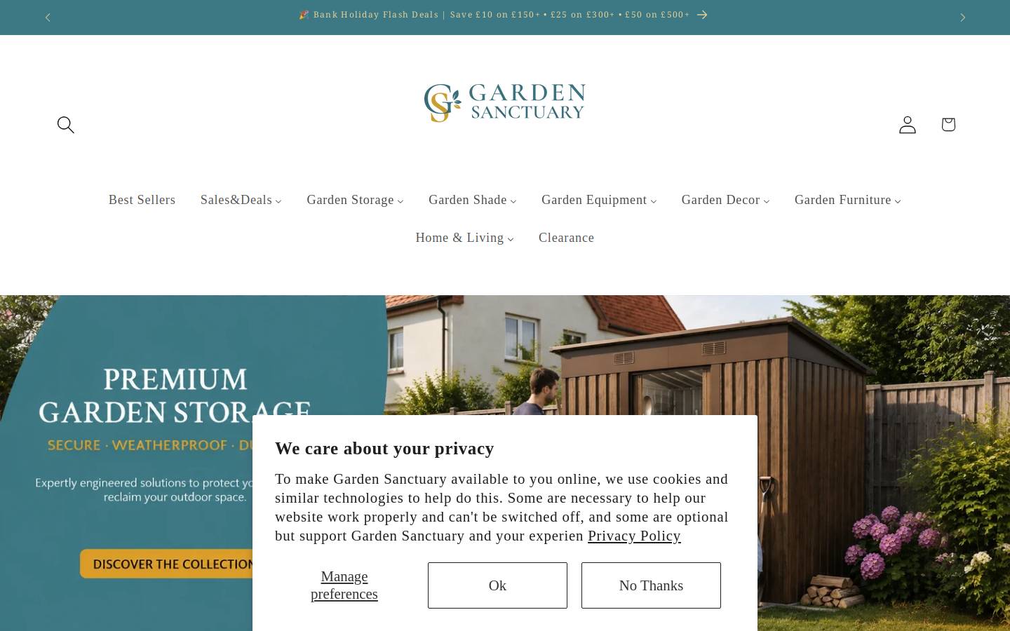 Garden Sanctuary homepage screenshot