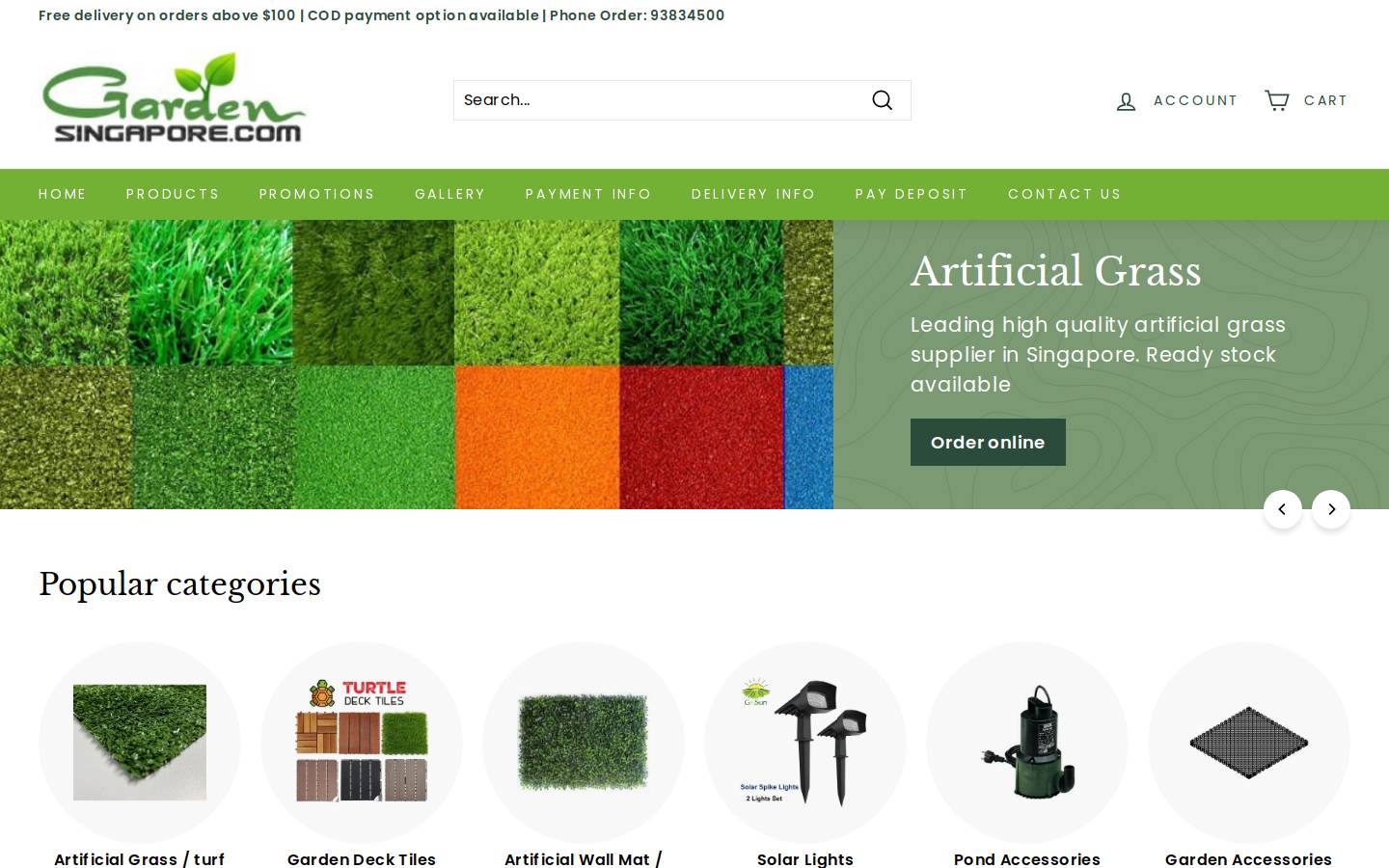 gardensingapore.com homepage screenshot