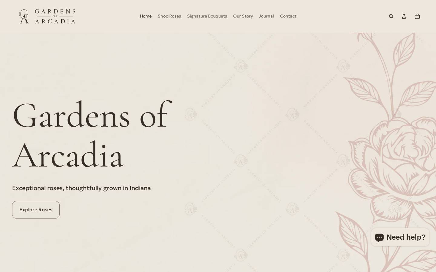gardensofarcadia.bio homepage screenshot