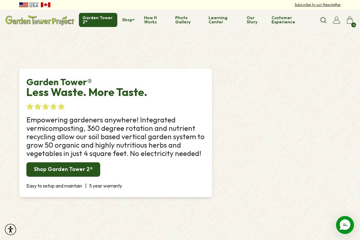 gardentowerproject.com homepage screenshot
