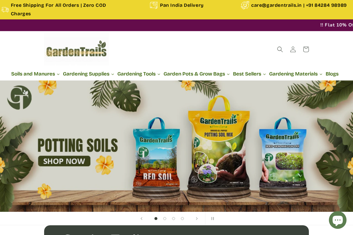 Gardentrails homepage screenshot