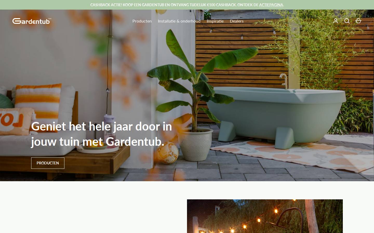 Gardentub homepage screenshot