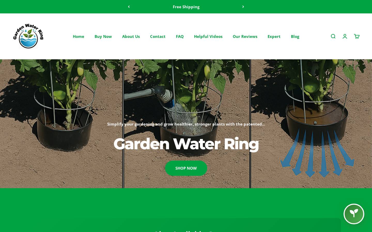 gardenwaterring.com homepage screenshot