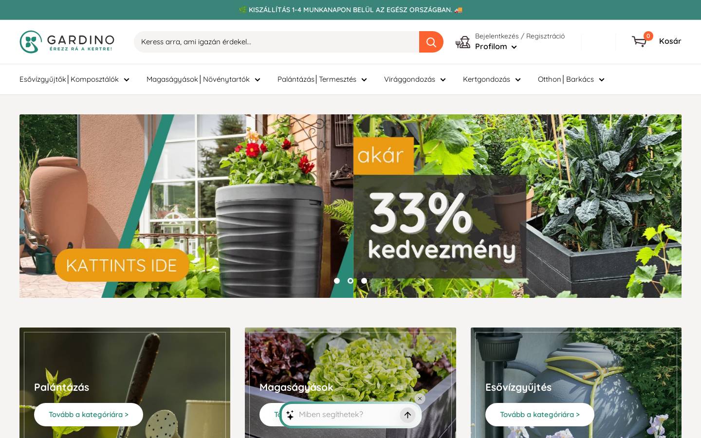 gardino.hu homepage screenshot