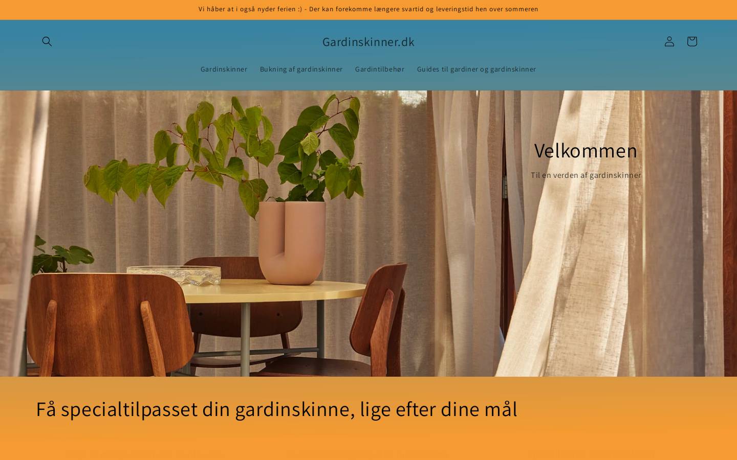 Gardinskinner homepage screenshot