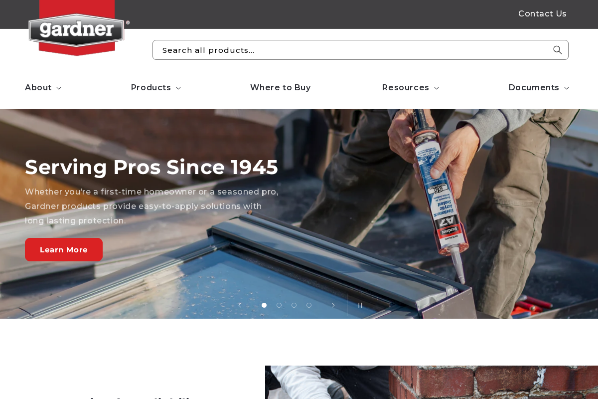 gardnercoatings.com homepage screenshot