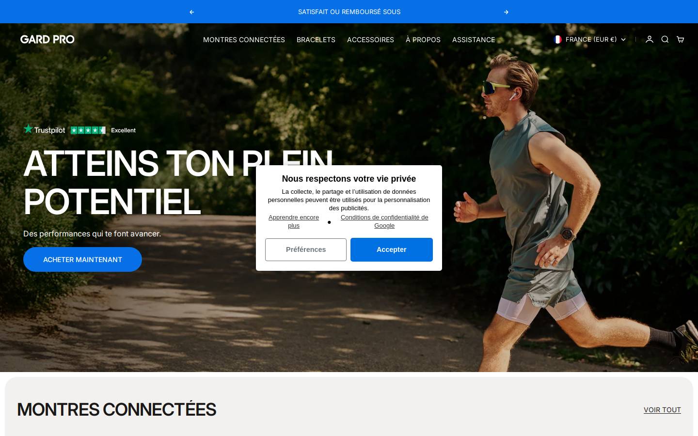 Gardpro.fr homepage screenshot