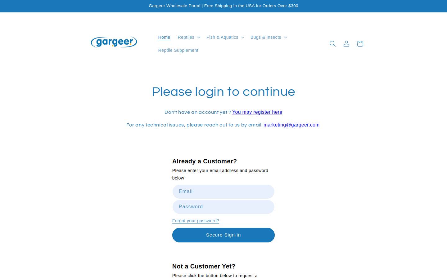 gargeer-wholesale.com homepage screenshot
