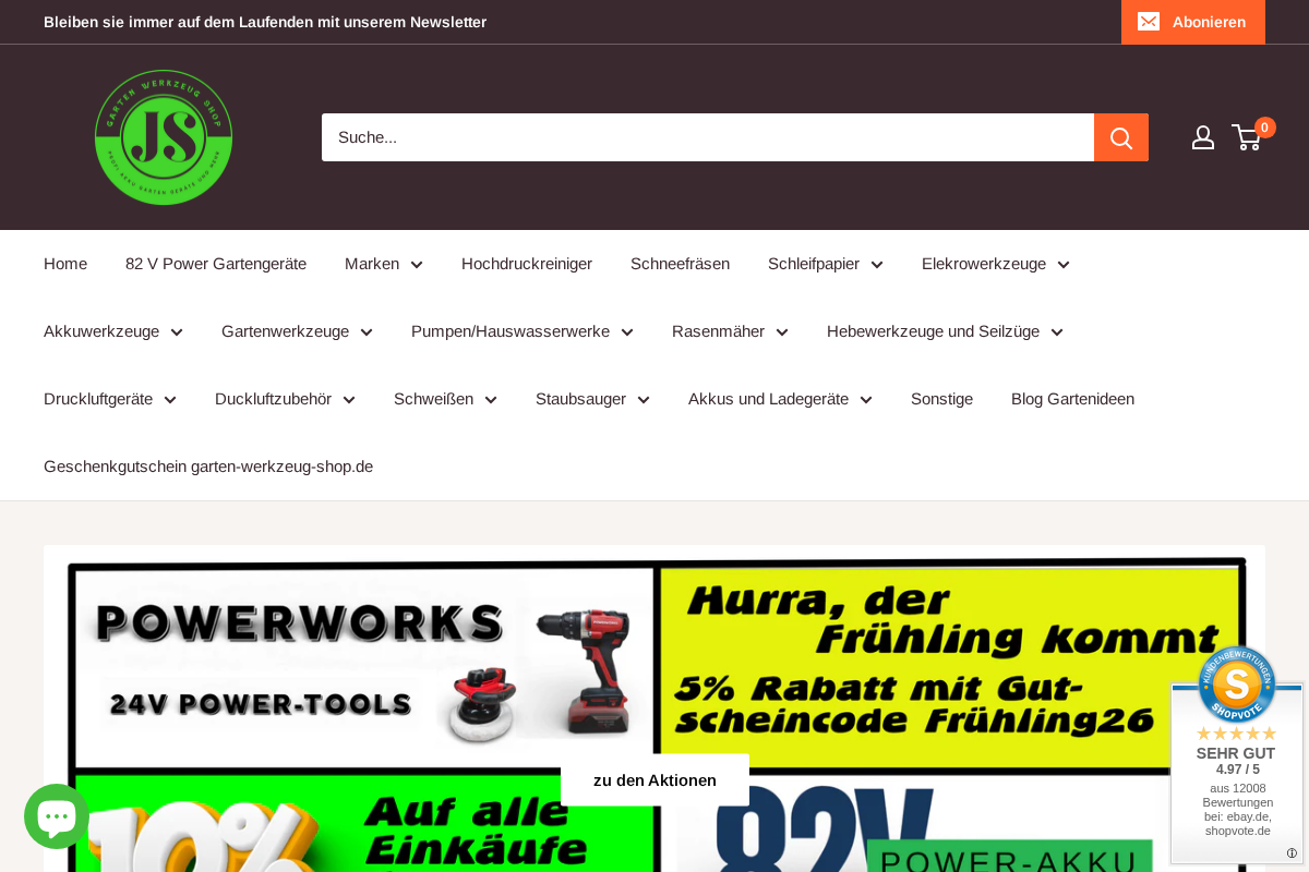 garten-werkzeugshop homepage screenshot