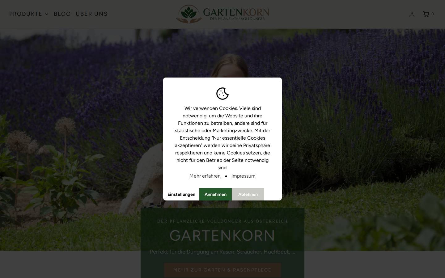 gartenkorn.at homepage screenshot