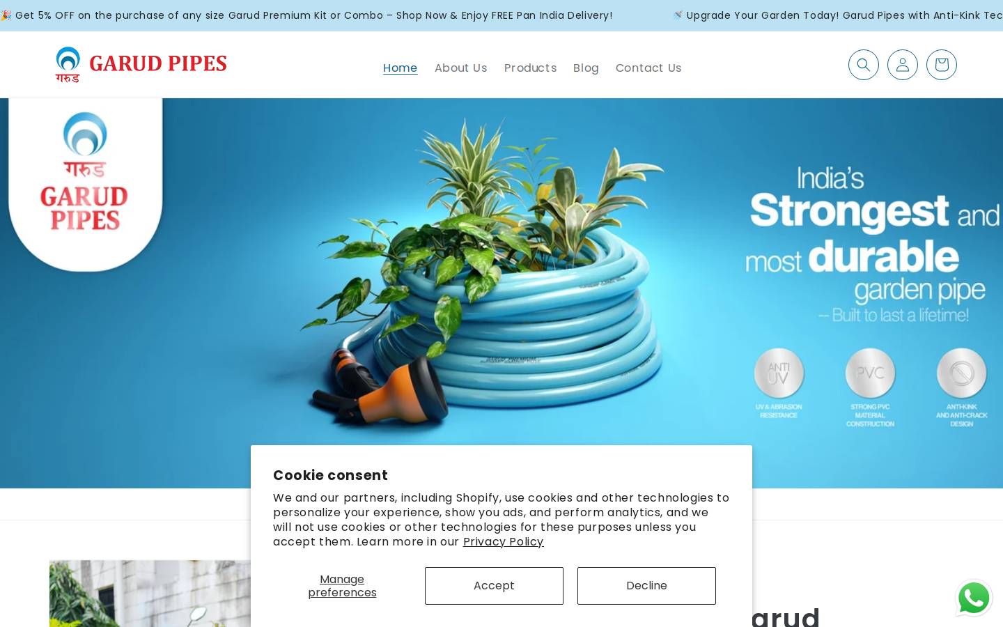 garudpipes.in homepage screenshot