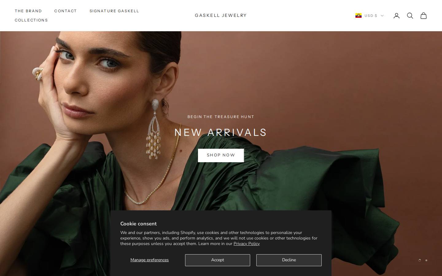 gaskelljewelry.com homepage screenshot