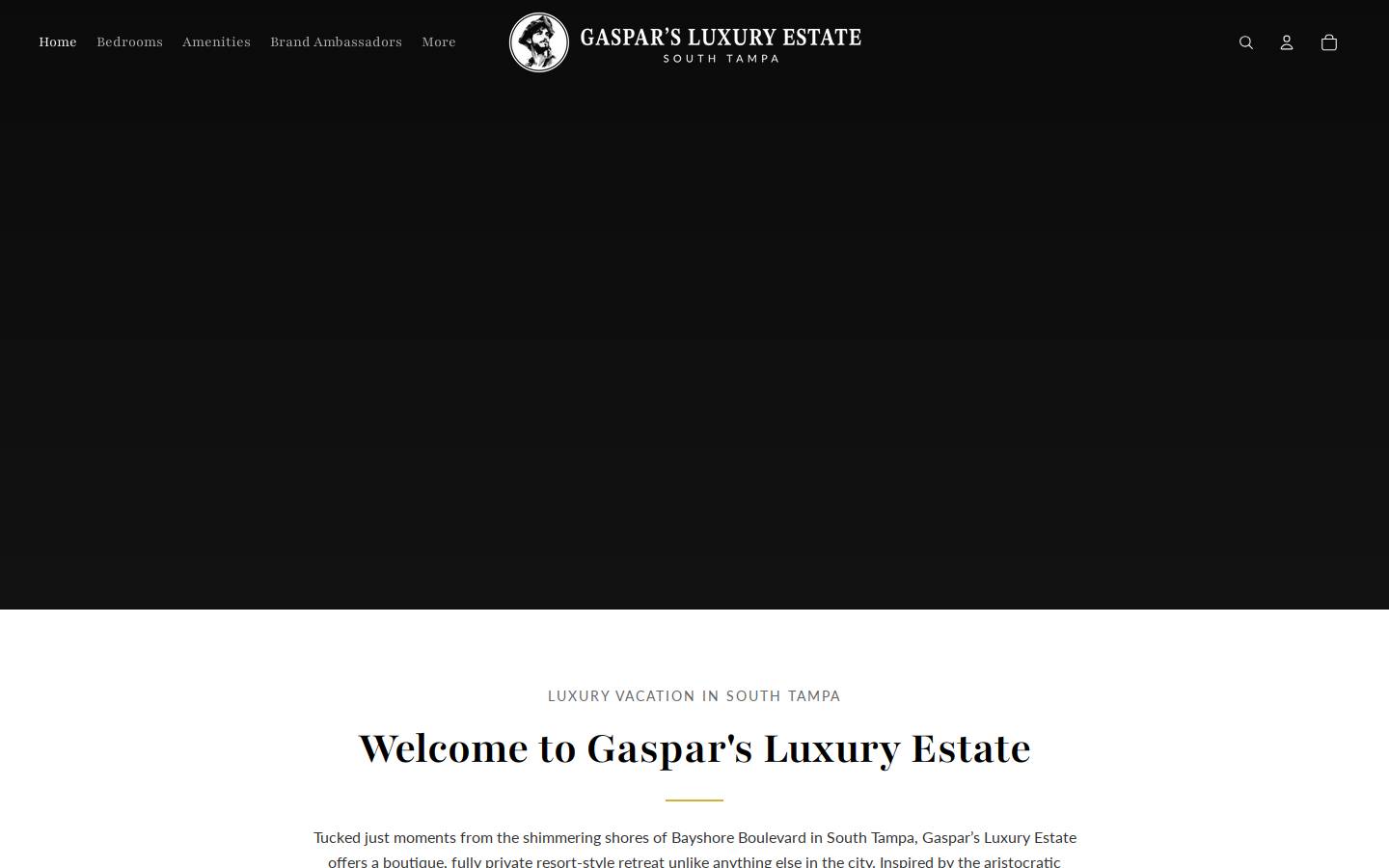 gasparsluxuryestate.com homepage screenshot