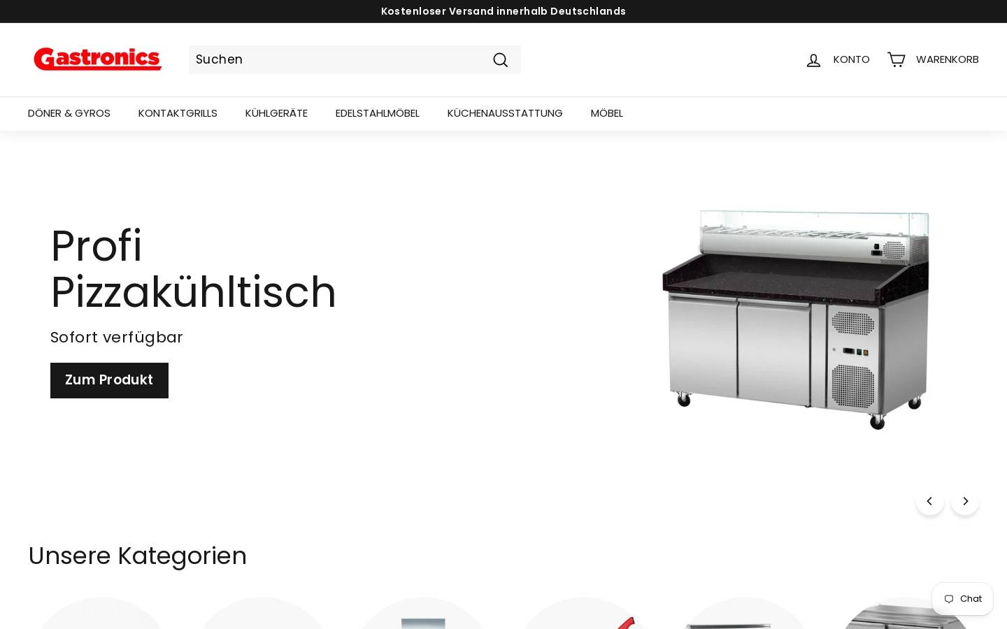 gastronics.de homepage screenshot