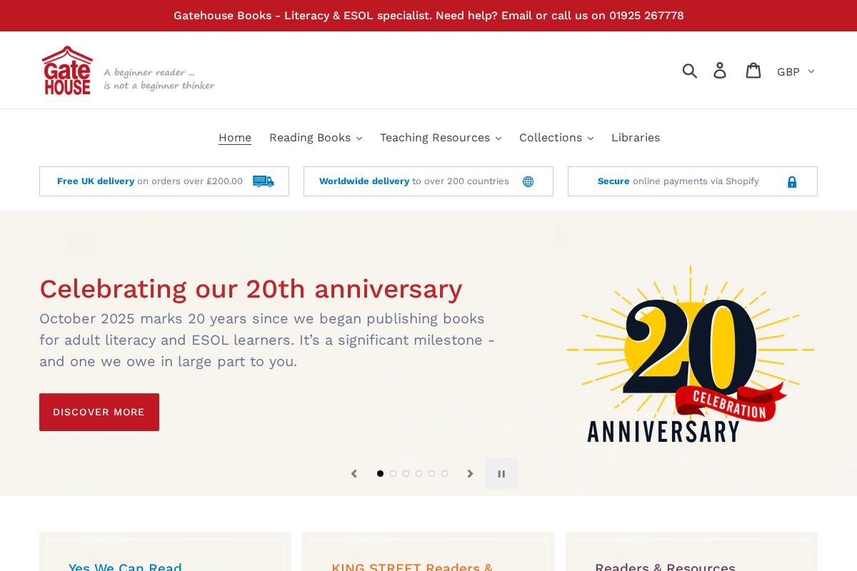 Gatehouse Books homepage screenshot