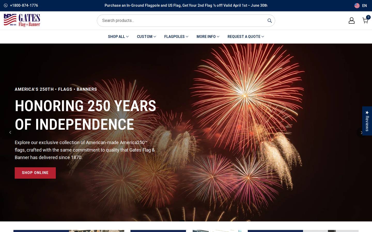 Gates Flag & Banner Company, Inc. homepage screenshot