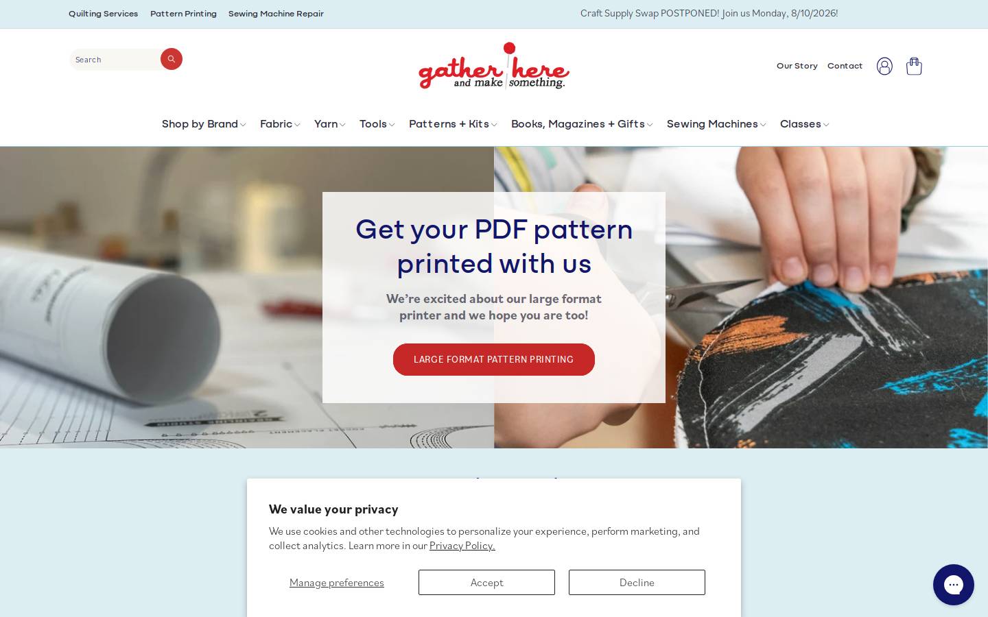 gatherhereonline.com homepage screenshot